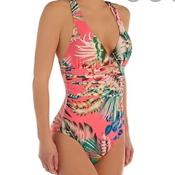 LA Blanca Island Goddess Cross Back One Piece - Picture 1 of 7